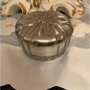 Vintage Godinger Silver and Glass Vanity Dish